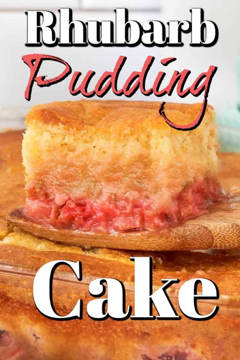 Rhubarb Spice Cake, Rhubarb Pound Cake Recipes, Magic Rhubarb Pudding Cake, Rhubarb Bread Pudding Recipe, Rhubarb Cake With Butter Sauce, Rhubarb Pound Cake, Rhubarb Bread Pudding, Rhubarb Pudding Cake, Crumble Recipes