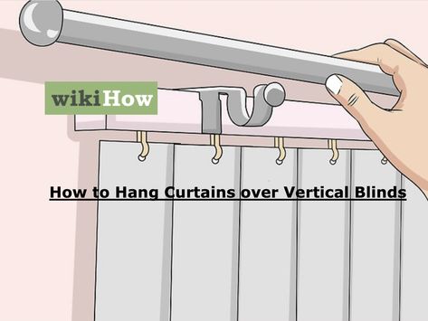 Depending on your living situation, you may be faced with vertical blinds that you either can’t take down or don’t want to take down. Click the link to Learn More. Install Curtain Rods, Vertical Blinds Makeover, Blinds And Curtains Together, Curtains Over Blinds, Windows With Blinds, Installing Curtain Rods, Hanging Curtain Rods, Panel Blinds, Hang Curtains