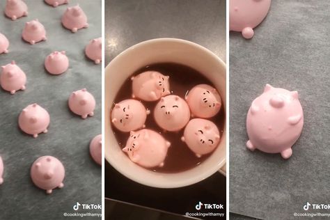 How to Make Meringue Animals That Float in Your Cocoa Like Marshmallows Meringue Animals, Marshmallow Animals, Cocoa Marshmallow, Macaron Pistache, How To Make Meringue, Meringue Cookie Recipe, How To Make Marshmallows, Cute Marshmallows, Meringue Recipe