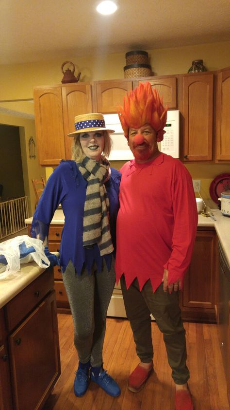 Snow Miser Costume, Heat Miser Costume, Snow Miser And Heat Miser, Christmas Character Costumes, Christmas Vacation Costumes, Snow Miser, Christmas Movie Characters, Heat Miser, Christmas Diy Kids