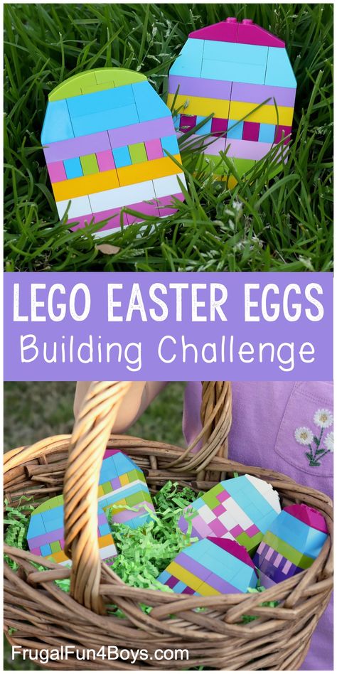 Build Colorful LEGO Easter Eggs - Fun Easter activity for kids! Display the eggs, or hide them for others to find. #kidsactivities #easter #lego #legofan #spring Lego Easter Eggs, Easter Stem, Lego Easter, Building Challenge, Lego Challenge, Colorful Eggs, Easter Activities For Kids, Lego Bricks, Easter Decorations Dollar Store