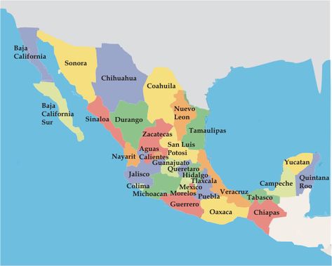 República Mexicana: mapa de los estados mexicanos | México La Red Mexico Map, Mayan Riviera, Mexico Style, Cheap Holiday, California Map, Social Enterprise, State Map, Jesus Pictures, Riviera Maya