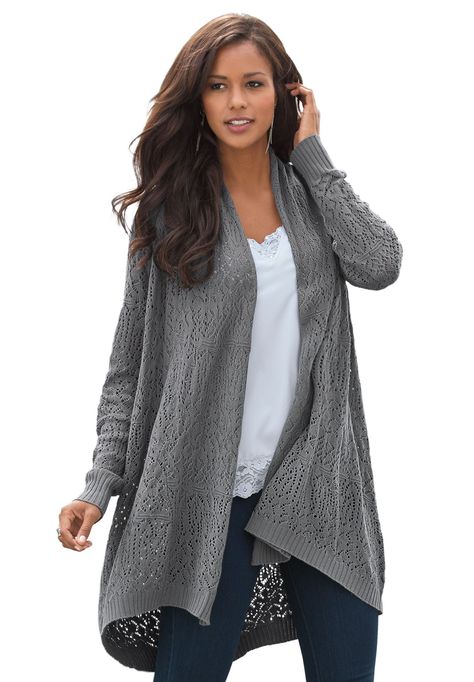 Plus Size Pointelle Cardigan Stylish Plus Size Clothing, Pointelle Cardigan, Plus Size Cardigans, Swimsuits For All, Softest Sweater, Plus Size Tops, Cardigans For Women, Size Clothing, Plus Size Fashion