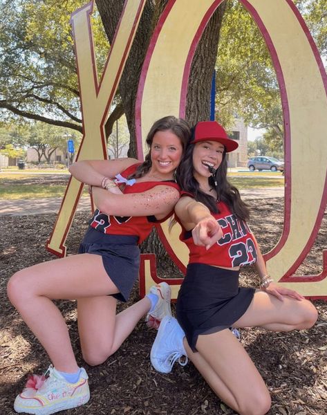 Basketball jordan bid day theme chi omega sorority Basketball Bid Day, Basketball Jordan, Chi Omega Sorority, Bid Day Themes, Chi Omega, Bid Day, Sorority, Red Green, Jordan