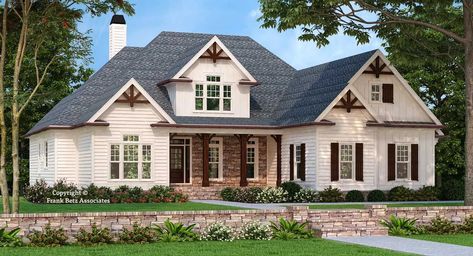 Craftsman House Plan - 4 Bedrooms, 3 Bath, 2400 Sq Ft Plan 85-181 Farmhouse Craftsman, Craftsman Farmhouse, Suburban House, Monster House Plans, Craftsman Style House, Country Style House Plans, Craftsman Style Homes, Craftsman Style House Plans, Craftsman House Plan