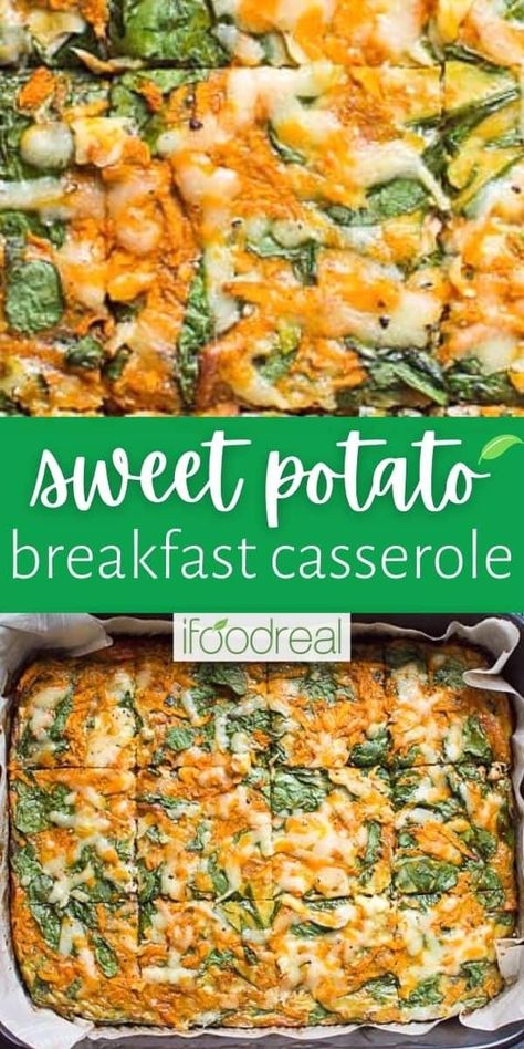 Sweet Potato Egg Breakfast Casserole is fluffy, delicious and a perfect make ahead healthy breakfast to start your day right! Perfect for meal prep breakfast, brunch and holidays. Sweet Potato Breakfast Casserole Healthy, Breakfast Casserole With Sweet Potatoes, Breakfast With Sweet Potatoes And Eggs, Sweet Potato And Egg Recipes, Healthy Make Ahead Breakfast Casserole, Egg And Sweet Potato Breakfast, Small Egg Casserole, Make Ahead Egg Casserole, Breakfast Casserole Sweet Potato