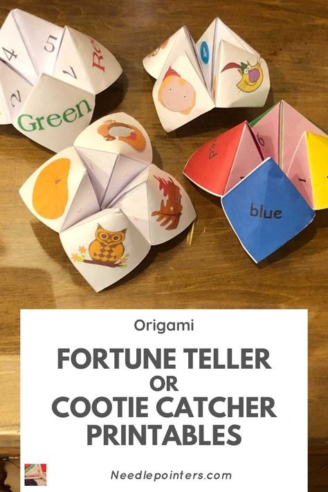 Learn how to use origami paper folding to create cootie catchers and fortune tellers. They are loved by kids of all ages. Fortune Teller Printable, Middle School Crafts, Paper Fortune Teller, Origami Fortune Teller, Fortune Teller Paper, Printables Ideas, Origami Shapes, Cootie Catcher, Origami Paper Folding