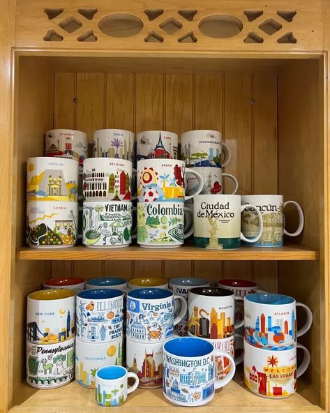 I Turned My Mom’s Starbucks Mug Collection into a Kitchen Centerpiece | The Kitchn Dirty Kitchen Design, Kitchen Centerpiece, Dirty Kitchen, Starbucks Mug, Cafe Cup, Mug Collection, Starbucks Mugs, Favorite Kitchen, Taste Of Home