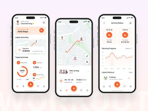 Workout & Fitness Tracker App by Shadhin Ahmed on Dribbble Walk Tracker, Fitness Tracker App, Walking App, Diet Apps, Activity Tracker, Workout Apps, 2024 Vision, Ux Ui, Workout Fitness