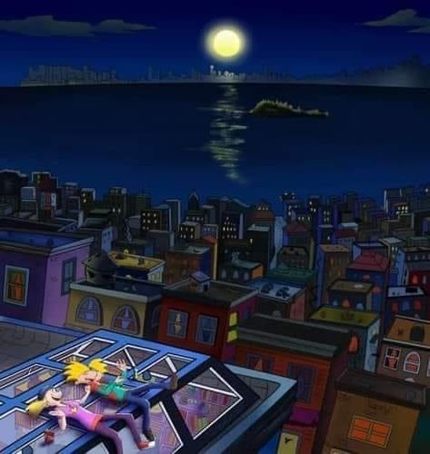 Hey Arnold Aesthetic, Arnold Aesthetic, Hey Arnold Characters, Art Deco City, Arnold And Helga, Exotic Homes, Retro Interior Design, Christmas Scenery, Hey Arnold