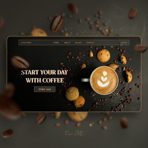 Cafe Website Design Inspiration, Coffee Website Design Inspiration, Cafe Web Design, Coffee Web Design, Coffee Website Design, Cafe Website Design, Web Cafe, Coffee Site, Landing Page Ui Design