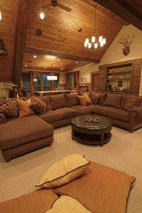 Country living Ruang Tv, Country Living Room, Log Cabin Homes, Lounge Decor, Design Hotel, Rustic Living, Rustic Living Room, House Goals, Style At Home