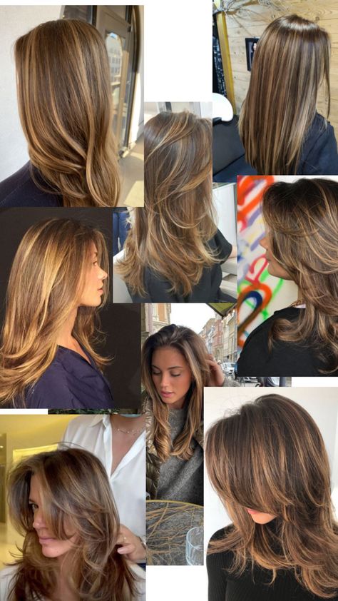 Bad Highlights, Ombre Hair Color For Brunettes, Hair Color Underneath, Brown Hair Inspo, Brunette Hair With Highlights, Dark Roots Blonde Hair, Hairstyles For Layered Hair, Hair Dye Ideas, Hair With Highlights