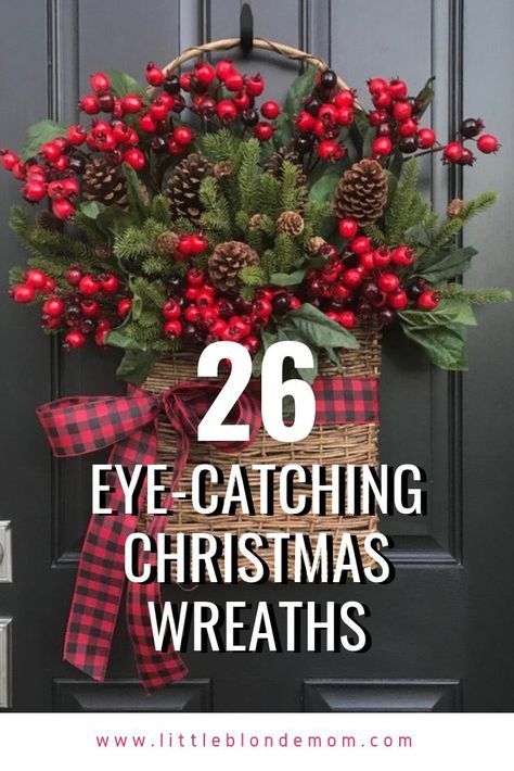 Christmas Door Decorating Contest School, Front Door Christmas Decor, Blonde Mom, Christmas Wreath Ideas, Christmas Wreath Decor, Christmas Door Decorating Contest, Christmas Wreath Craft, Rustic Christmas Wreath, Easy Christmas Wreaths