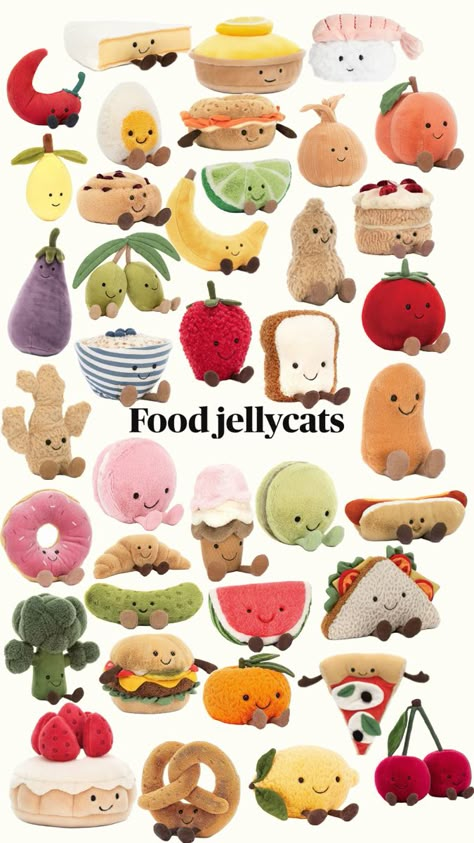 #jellycats #foodjellycat #jellycat #food Aesthetic Binder, Lego Friends Party, Slime Art, Cute Teddies, Christmas Wishlist Ideas, Cat Plushies, Cat Lol, Jellycat Toys, Amigurumi Food