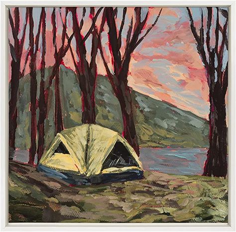 Beauty Art Drawings, Camping Tent, Colorful Landscape, Framed Canvas Wall Art, Landscape Prints, Travel Art, Nature Art, Framed Canvas, Wisconsin