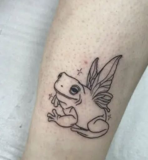 Frog With Fairy Wings Tattoo, Animal With Wings Tattoo, Frog And Butterfly Tattoo, Fairy Animal Tattoo, Fairy Frog Tattoo, Frog With Wings Tattoo, Frog Fairy Tattoo, Frog With Fairy Wings, Frog Tattoo Cute