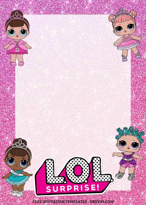 Lol Surprise Background, Lol Surprise Birthday Party, Lol Surprise Birthday, Cinderella Invitations, Birthday Party Invitations Free, Surprise Party Invitations, Surprise Birthday Invitations, Lol Doll, Baby Birthday Invitations