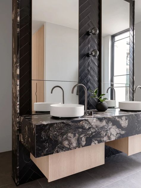 PARKLANDS CRESENT | A&F 25.01.2023 Titanium Gold Granite, Statement Bathroom, Titanium Granite, Marble Bathrooms, Natural Interiors, Granite Bathroom, Stone Store, Basalt Stone, Natural Granite