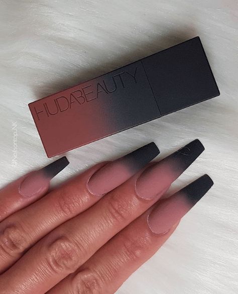 Fall Nail Ideas, Coffin Nails Matte, Black Acrylic Nails, Ombre Acrylic Nails, Edgy Nails, Matte Nails Design, Simple Acrylic Nails, Fall Acrylic Nails, Black Nail