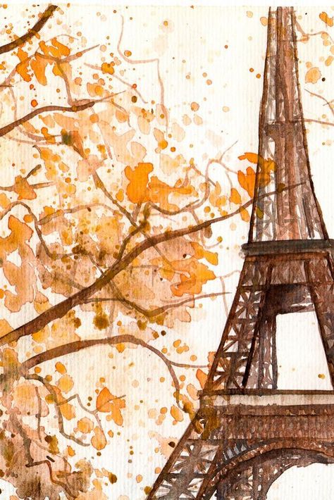 Drawing With Coffee, Paris Art Painting, Travel Bucket Lists, Eiffel Tower Drawing, Paris Drawing, Coffee Art Painting, Eiffel Tower Painting, Paris Painting, Paris Wallpaper