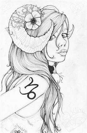 Capricorn Art, Capricorn Girl, Capricorn Tattoo, Capricorn Women, Adult Coloring Designs, Astrology Art, Printable Adult Coloring Pages, Desenho Tattoo, Zodiac Art