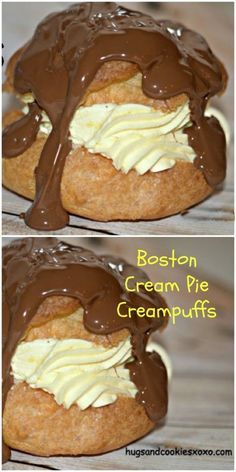 Boston Cream Pie Creampuffs and make this with real whipped cream from your kitchen and not the store bought kind Cream Puffs Recipe Easy, Creme Puffs, Eclair Recipe, Cream Puff Recipe, Cream Pies, Boston Cream Pie, Stick Butter, Puff Recipe, Boston Cream