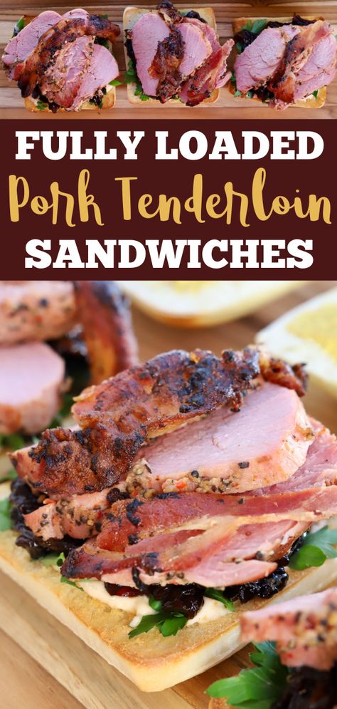 Pork Tenderloin Sandwiches Recipes, Grilled Pork Tenderloin Sandwich, Pork Sandwiches Tenderloin, Pork Tender Loin Sandwich, Pork Sandwiches Sliced, Tenderloin Sandwich Recipes, Pork Loin Sandwiches Leftover, Pork Panini Sandwiches, Smoked Pork Loin Sandwich