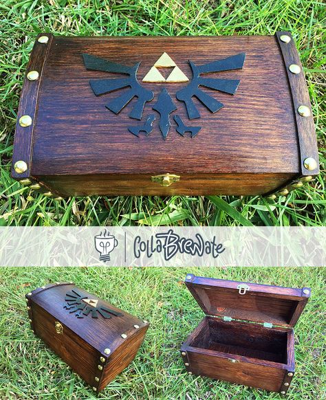 Quick build for a Zelda themed birthday party. This box was built to hold a surprise Nintendo Switch for the birthday boy. Built from pallet wood and 3mm plywood. Zelda Diy Decor, Zelda Birthday Party Decorations Diy, Diy Legend Of Zelda Crafts, Zelda Birthday Decorations, Diy Zelda Gifts, Zelda Themed Birthday Party, Zelda Bathroom, Zelda Party Ideas, Zelda Themed Birthday