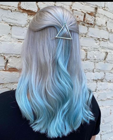 Blue Ends On Blonde Hair, Icy Blue Hair, Blonde And Blue Hair, Icy Hair, Ocean Hair, Blue Combination, Pulp Riot Hair Color, Blue Ombre Hair, Pulp Riot Hair