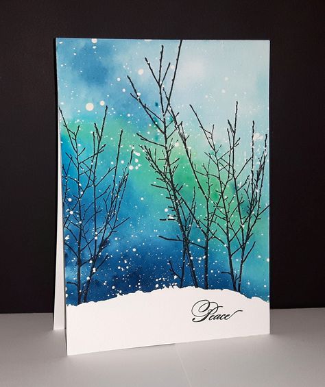 Painted Christmas Cards, Christmas Paintings On Canvas, Winter Watercolor, Christmas Card Art, Watercolor Christmas Cards, Easy Canvas Painting, Art Carte, 수채화 그림, Canvas Easy