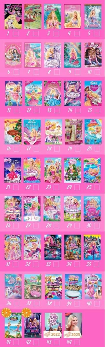 Barbie Movies In Order, All Barbie Movies, Barbie Movies List, Barbie Movie Barbie, Scrapbook Stickers Printable, Barbie Movie, Polly Pocket, Good Movies To Watch, Barbie Movies