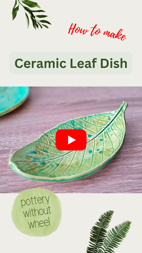 In this video I'll show you how you can make a ceramic leaf dish out of clay. Hope you like it🙂 Ceramic Leaf Dish, Leaf Pottery, Ceramic Leaf, Leaf Plate, Plates Diy, Ceramic Soap Dish, Leaf Plates, Painted Leaves, Diy Tips