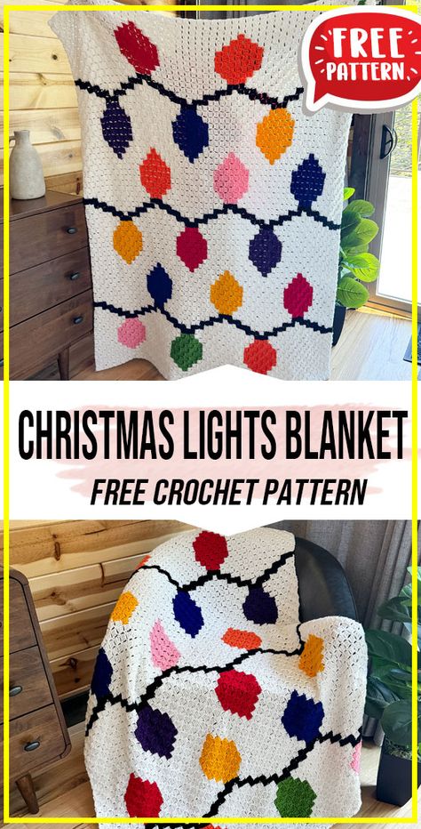 crochet C2C Christmas Lights Blanket free pattern - FREE Crochet C2C Christmas Lights Blanket Pattern for Beginners. Click to Get the Pattern #Blanket #crochet #crochetpattern
 via @shareapattern.com Holiday Crochet Blankets, Christmas Crochet Patterns Blankets, Crochet Free Christmas Patterns, Christmas Blanket Crochet Patterns Free, C2c Christmas Blanket, C2c Christmas, Christmas Crochet Pillow Patterns Free, Christmas C2c Crochet Patterns, Christmas Blanket Crochet Free Pattern