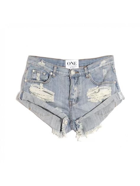 Denim Shorts Style, Shorts Ripped, One Teaspoon Shorts, Pants Short, Ripped Shorts, Denim Chic, One Teaspoon, Cuffed Shorts, Distressed Shorts