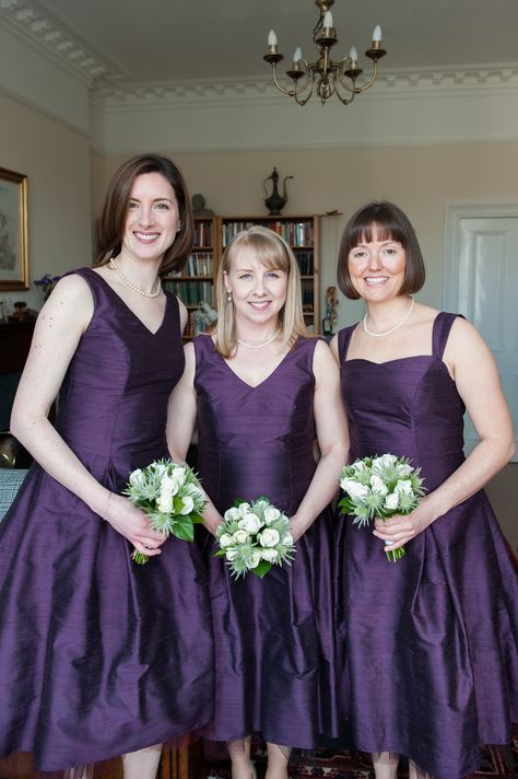 lovely black current coloured orissa silk bridesmaids dresses with different necklins, photo by https://www.firstlightweddings.co.uk/ Silk Bridesmaids Dresses, Different Bridesmaid Dresses, Silk Bridesmaid Dresses, Black Currant, Bridesmaids Dresses, Dressmaking, Bodice, Colorful Dresses, Short Dresses