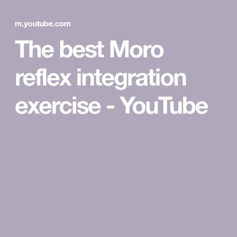 The best Moro reflex integration exercise - YouTube Reflex Exercises, Building Videos, Reflex Integration, Primitive Reflexes, Gifted And Talented, Child Education, Executive Function, Sensory Ideas, Working Memory