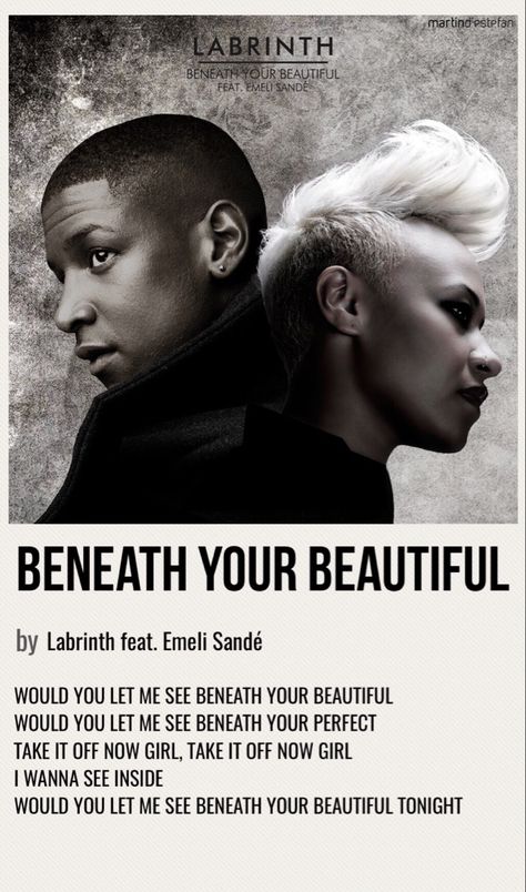 Beneath Your Beautiful Labrinth, Beneath Your Beautiful, Emeli Sande, Print Music, Minimal Poster, Free Print, Music Print, Free Prints, Your Beautiful