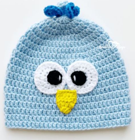 Crochet Bird Hat Pattern – FREE CROCHET PATTERN — Craftorator Free Baby Hat Crochet, Crochet Baby Shower Gifts, Free Crochet Animal Patterns, Advanced Crochet Patterns, Crochet For Charity, Hat Crochet Patterns, Bird Hat, Crochet Craft Fair, Stuff To Crochet