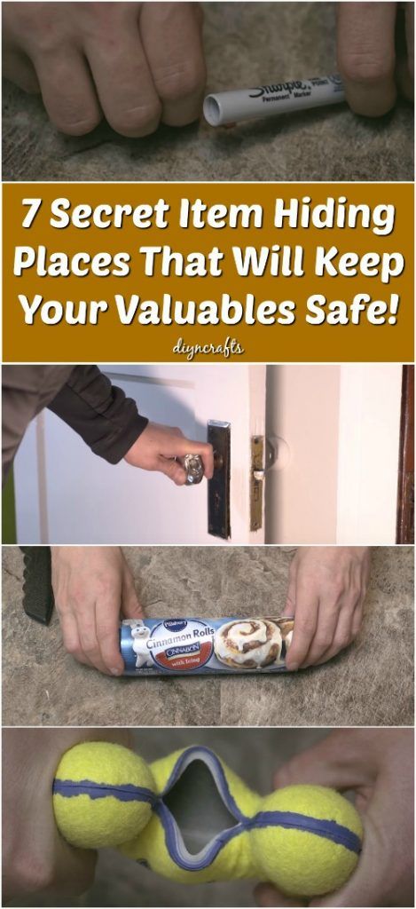 7 Secret Item Hiding Places That Will Keep Your Valuables Safe! {Good ideas} Diy Hidden Safe Ideas, Diy Diversion Safe, Diy Stash Secret Storage, Secret Stash Containers, Stash Spots, Hidden Door Bookcase, Stash Containers, Diversion Safe, Secret Hiding Places