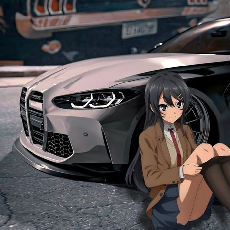 Bmw Anime, Anime Cars, Bmw M4 Competition, Profile Anime, M4 Competition, Mai Sakurajima, Bmw I, Anime Car, Anime Backgrounds