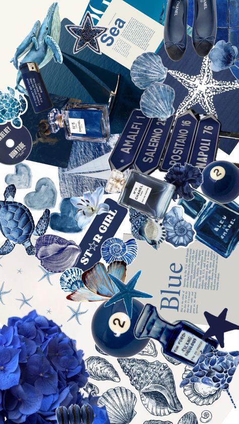 Navy Blue Collage, Blue Collage, Cute Summer Wallpapers, Cute Laptop Wallpaper, Desktop Wallpaper Art, Navy Wallpaper, Cute Desktop Wallpaper, Blue Poster, Navy Background