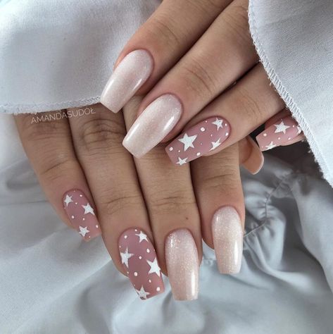 Star Nail Designs, Cute Acrylic Nail Designs, Her Nails, Nail Stuff, Star Nails, New Year's Nails, Fire Nails, Pretty Acrylic Nails, Fancy Nails