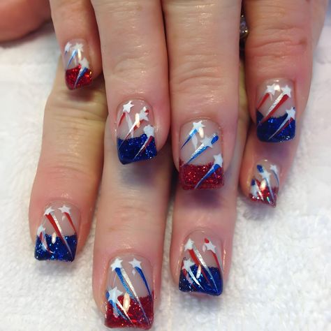 PRICES MAY VARY. 🌟【Perfect for Fourth of July celebrations】: Show off your patriotic spirit with this Independence Day-themed press on nail set featuring red, white, and blue elements. 🌟【Short and square shape】: The nails in this set have short length and square shape, providing a natural and subtle look that is perfect for everyday and any occasion wear. 🌟【Easy to apply and remove】: With our included 24 jelly glue and 1 nail removal wooden sticker, you can apply and remove these nails with e Acrylic Nails With Stars, Nails With Star Design, Aqua Nail, Nails Patriotic, Nails With Stars, Press On Nails Red, Diy For Women, Nail Removal, Patriotic Nails