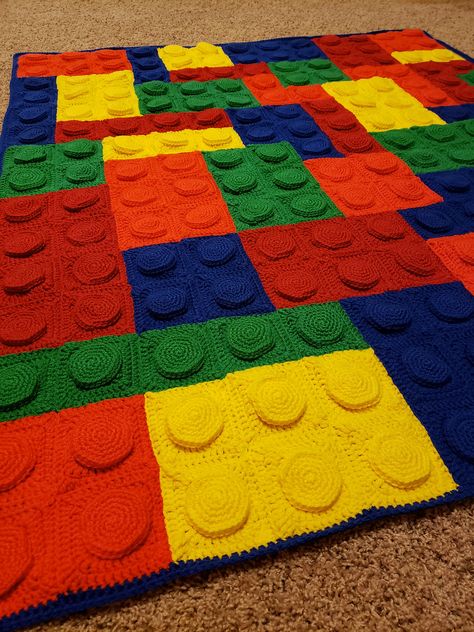 Ravelry: Master Brick Builder Blanket by Amy Ryan Crochet Lego Blanket, Amy Ryan, Crochet Lego, Crochet Kids Blanket, Crochet Ripple Blanket, Interlocking Bricks, C2c Crochet, Manta Crochet, Crochet Patterns Free Blanket