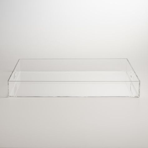 Our sleek acrylic drink tray brings a modern look whether you're entertaining… Drink Tray, Acrylic Furniture, Drinks Tray, Makeup Storage Box, Acrylic Display Stands, Apartment Decor Inspiration, Acrylic Trays, Acrylic Display, Acrylic Tray