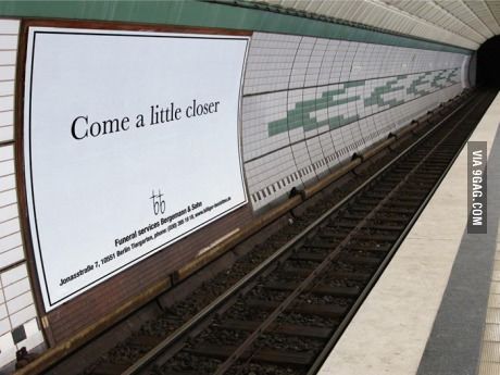 A great funeral service ad in subway: "Come a little closer" Funny Commercial Ads, Guerrilla Marketing, Funny Commercials, Commercial Ads, Publicidad Creativa, Funny Ads, Guerilla Marketing, Six Feet Under, House Of Cards