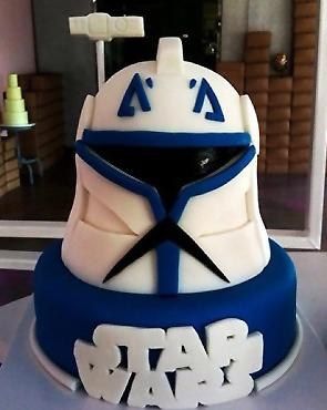 clone Cake Star Wars Cakes, Star Wars Cake Toppers, Star Wars Birthday Cake, Star Wars Cookies, Star Wars Lightsaber, Birthday Cake For Husband, Little Pony Cake, Backyard Birthday, Star Wars Cake