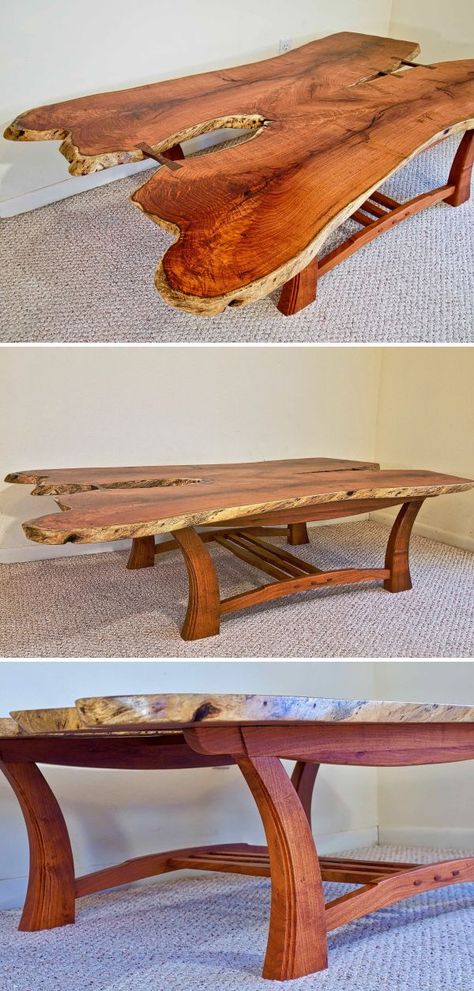 Live Edge Coffee Table In Texas Mesquite by Louis Fry Furniture Maker at Private Residence, Bend Mesquite Coffee Table, Live Edge Tables, Custom Tables, Room Designer, Live Edge Coffee Table, Resin Furniture, Wood And Resin, Unique Tables, Live Edge Table