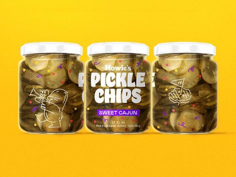 Pickle Brands, Candied Jalapenos, Pickle Chips, Soda Brands, Food Branding, Jar Design, Pickle Jars, Food Concept, Food Packaging Design